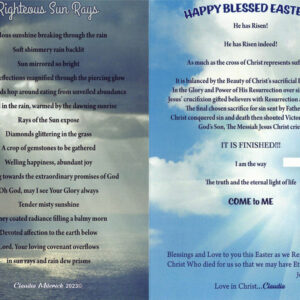 Righteous Sun Rays – Happy Blessed Easter - Poem Cards